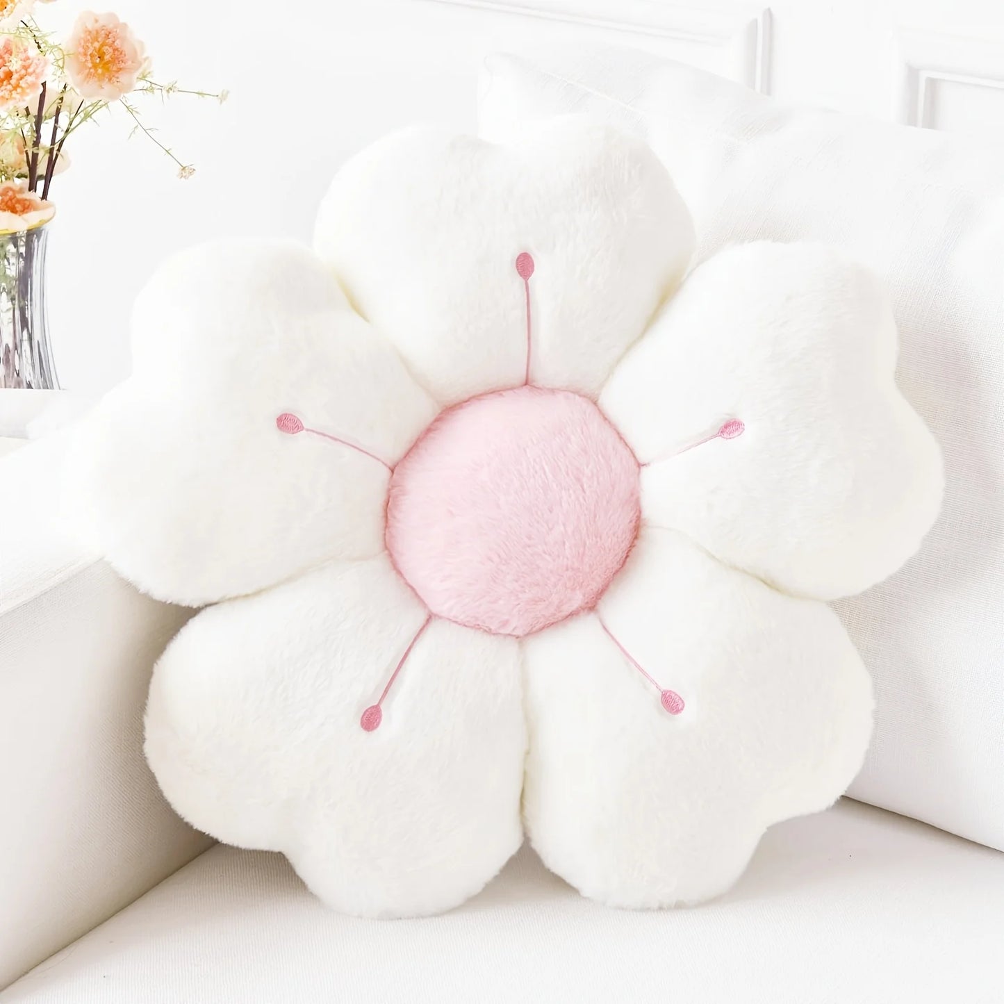 Plush Pillow Comfortable Daisy Flower Shaped