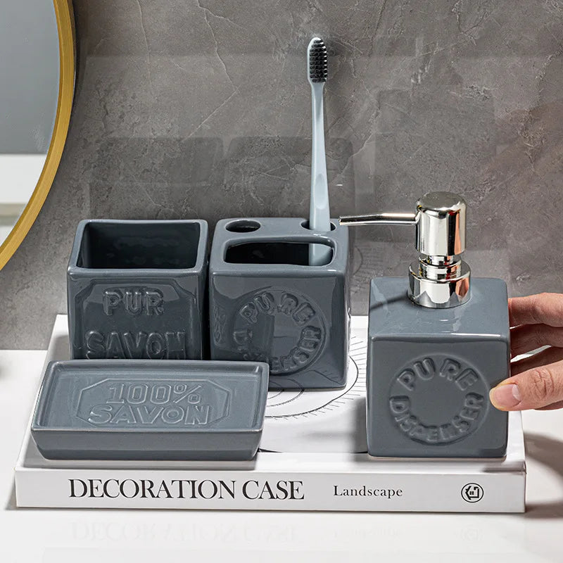 Ceramic Bathroom Organizer Set