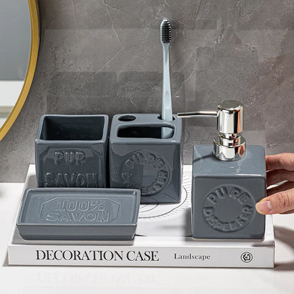 Ceramic Bathroom Organizer Set