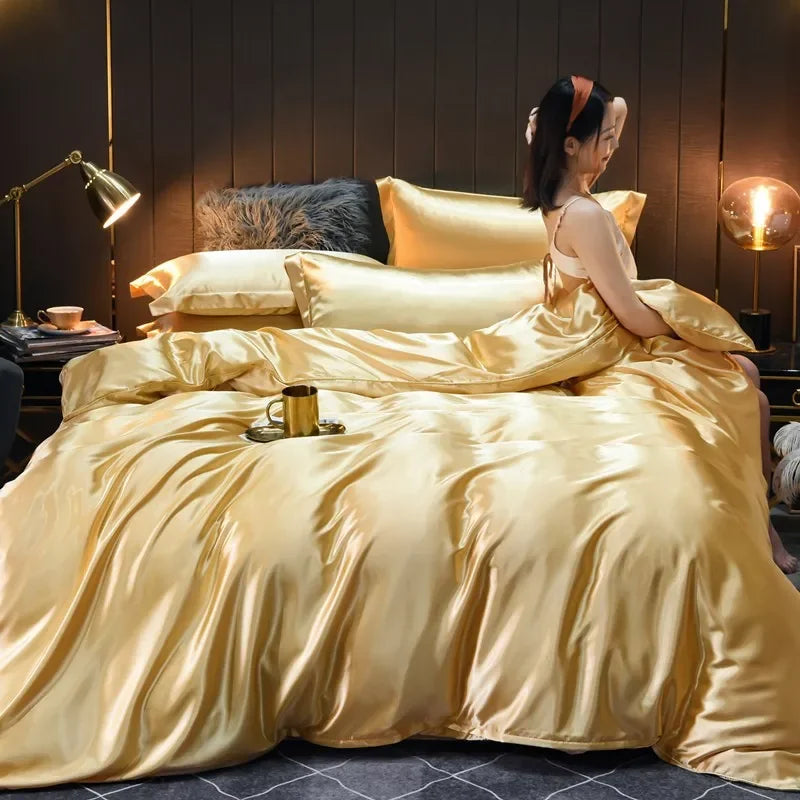 Pure 100% Silk Bedding Sets in Various Colors and Sizes