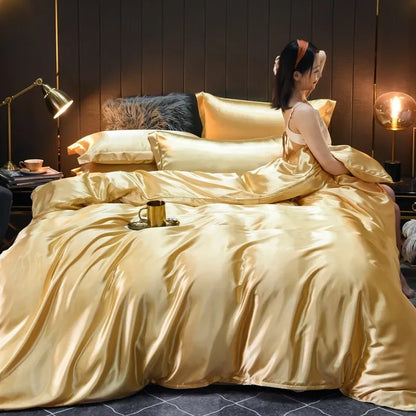 Pure 100% Silk Bedding Sets in Various Colors and Sizes