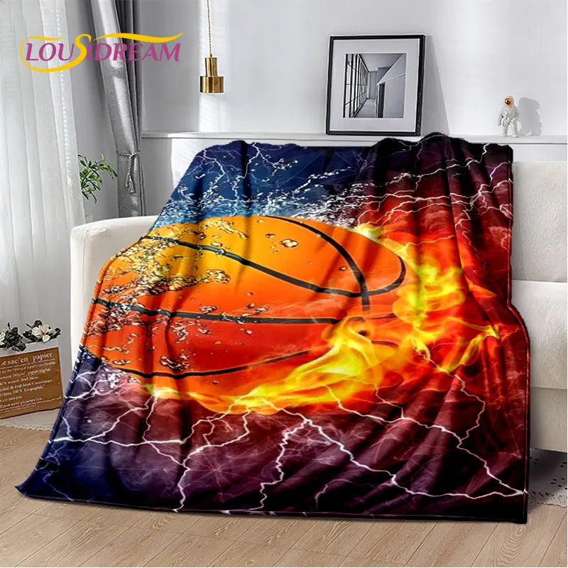 Basketball Art Cartoon Soft Plush Blanket