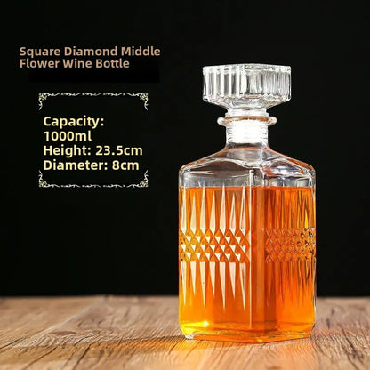 High-End Lead-Free Transparent Glass Decanter
