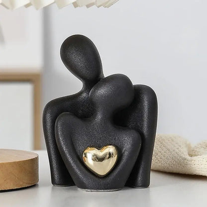 Couple Hugging Ceramic Figurine Ceramic