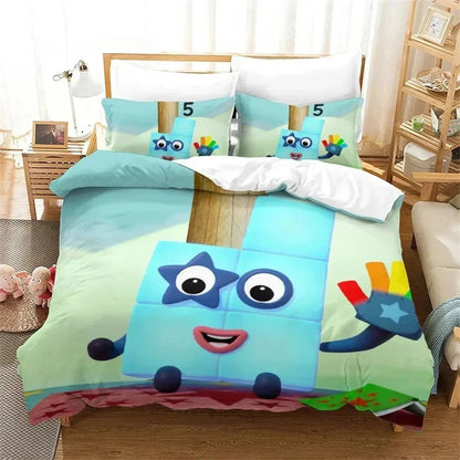 Several Cartoon Number-Blocks Bedding Sets