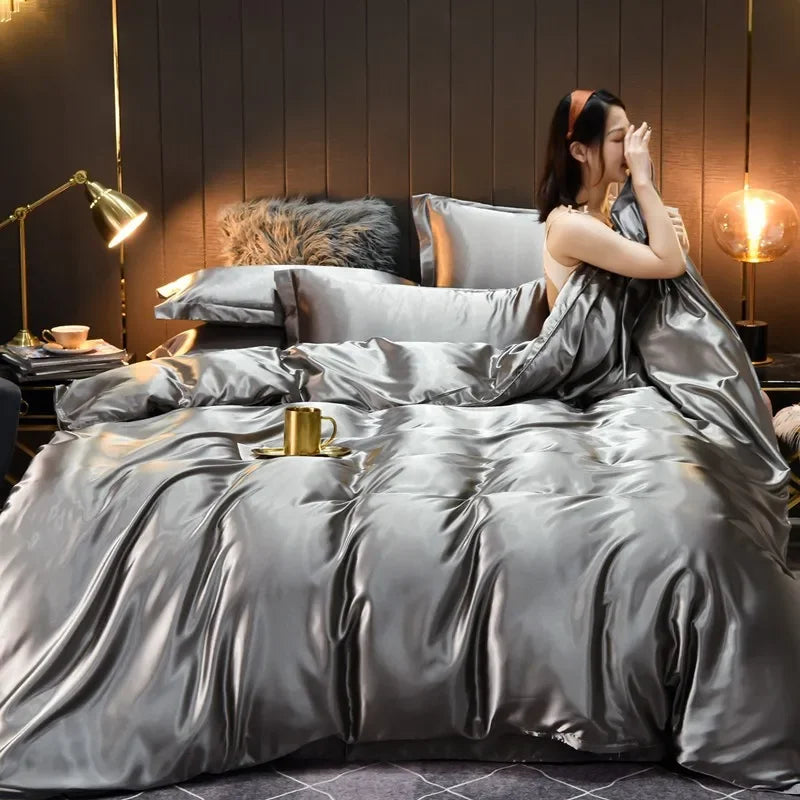 Pure 100% Silk Bedding Sets in Various Colors and Sizes