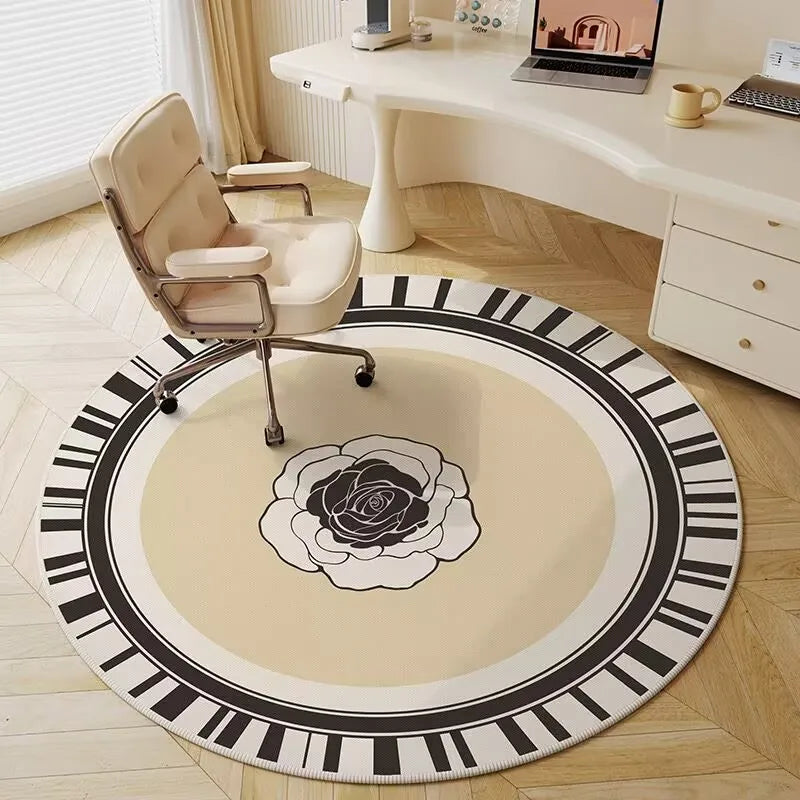 Ins Play Area Round Rugs Non-Slip Circle Classroom Rug Game Floor Mat for Bedroom Living Room Office Entryway Home Decor