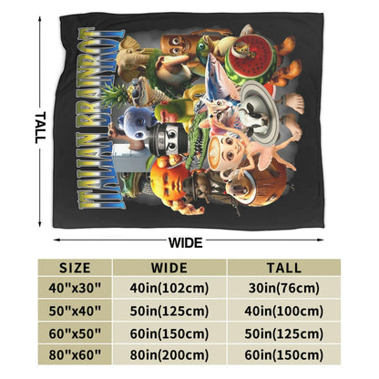 Italian Brainrot Meme Funny Blankets