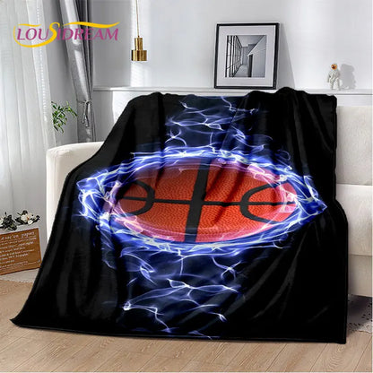 Basketball Art Cartoon Soft Plush Blanket