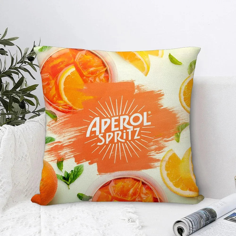 Aperol Spritz Themed Decorative Pillow Covers