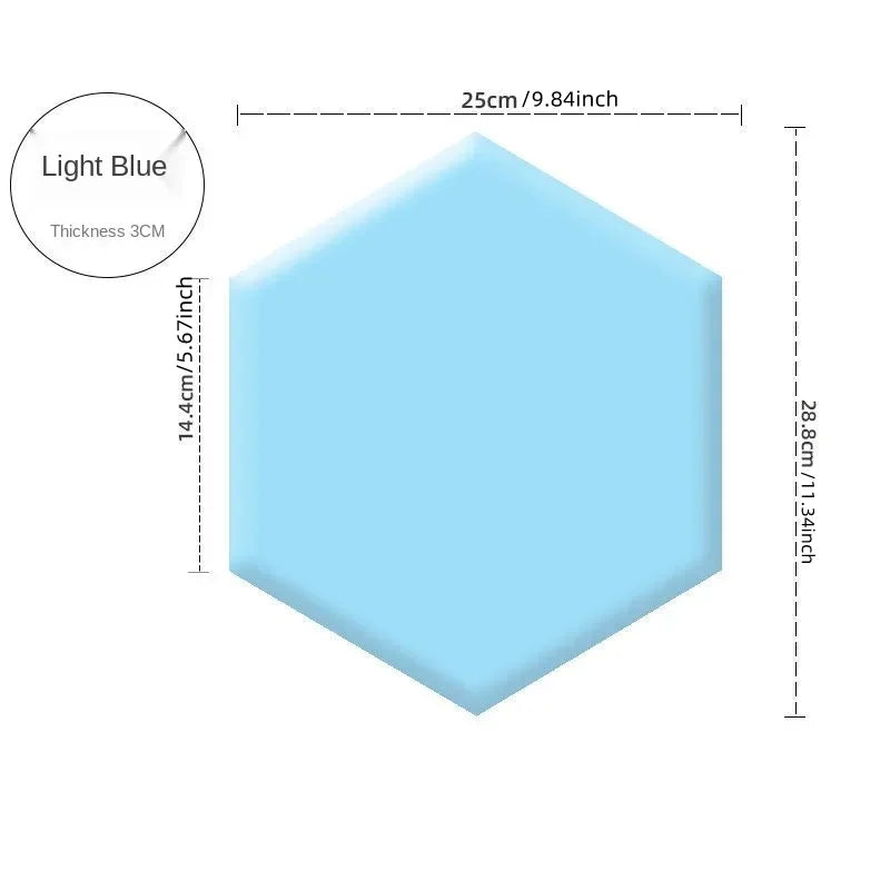 1PC Hexagon Adhesive Bed Headboard