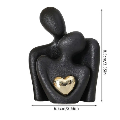 Couple Hugging Ceramic Figurine Ceramic