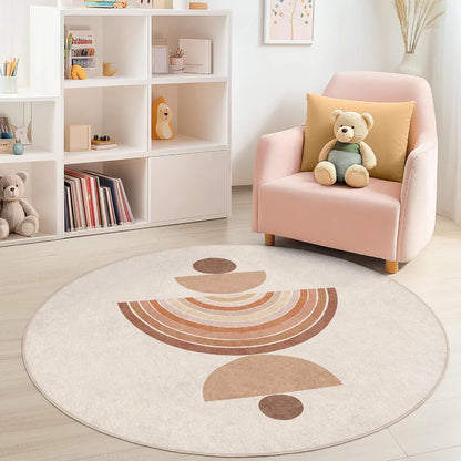 Round Cute Geometric Theme Area Rug