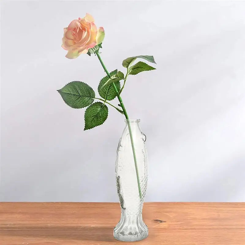 Glass Flower Fish Vase