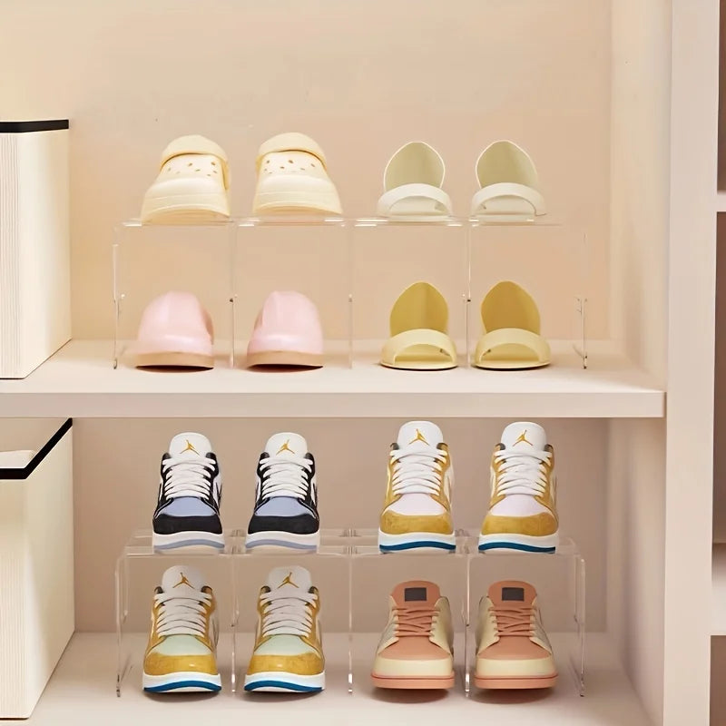 2/4 Pack Space-Saving Vertical Shoe Rack Organizer
