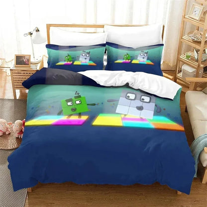 Several Cartoon Number-Blocks Bedding Sets