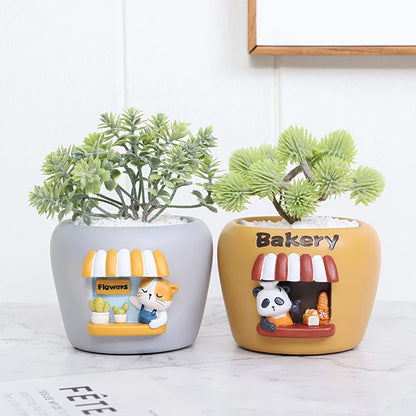 Small Panda Bakery Pots for Succulents