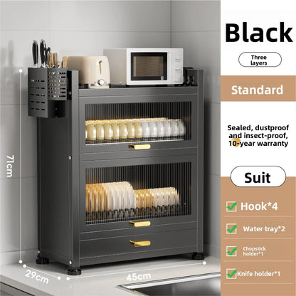 Kitchen cupboard storage box with door