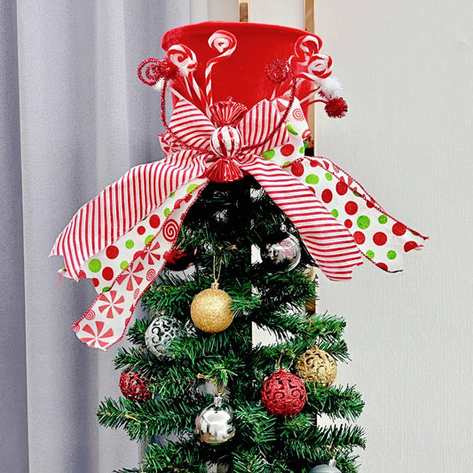 Christmas Red Holiday Tree Topper
