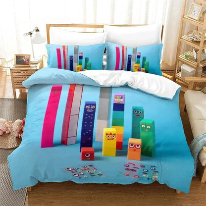 Several Cartoon Number-Blocks Bedding Sets