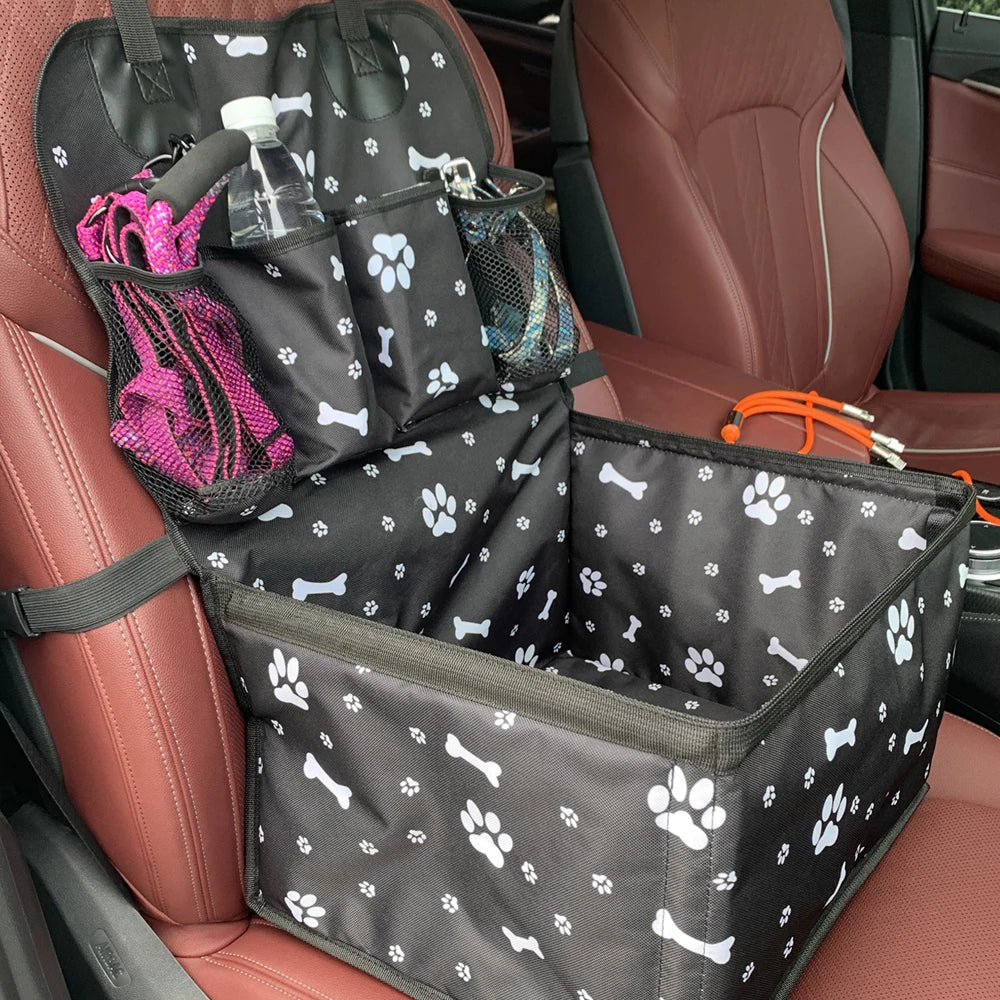 Dog Car Seat with Storage Pockets