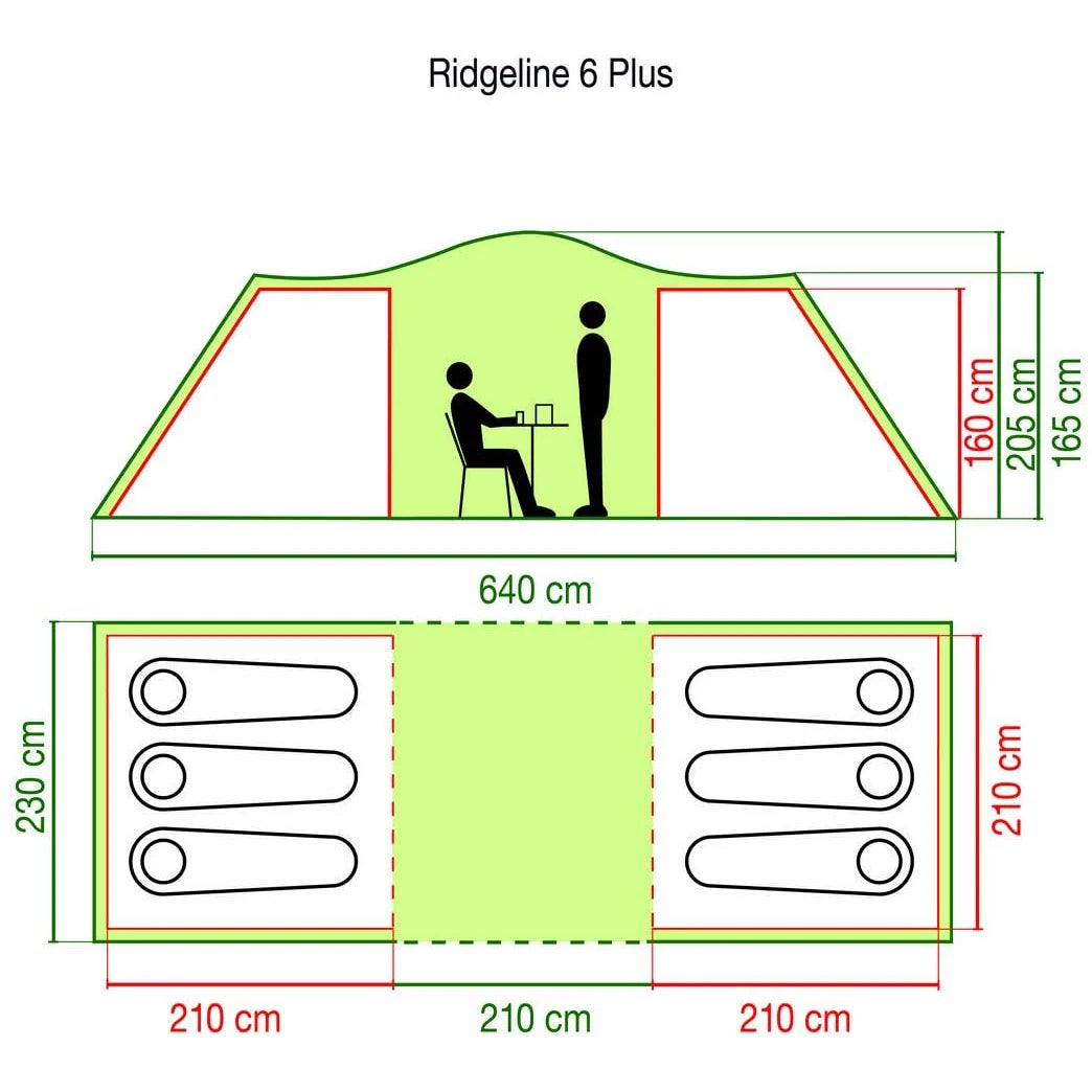 Large-space 4-person Green Outdoor Camping Tent