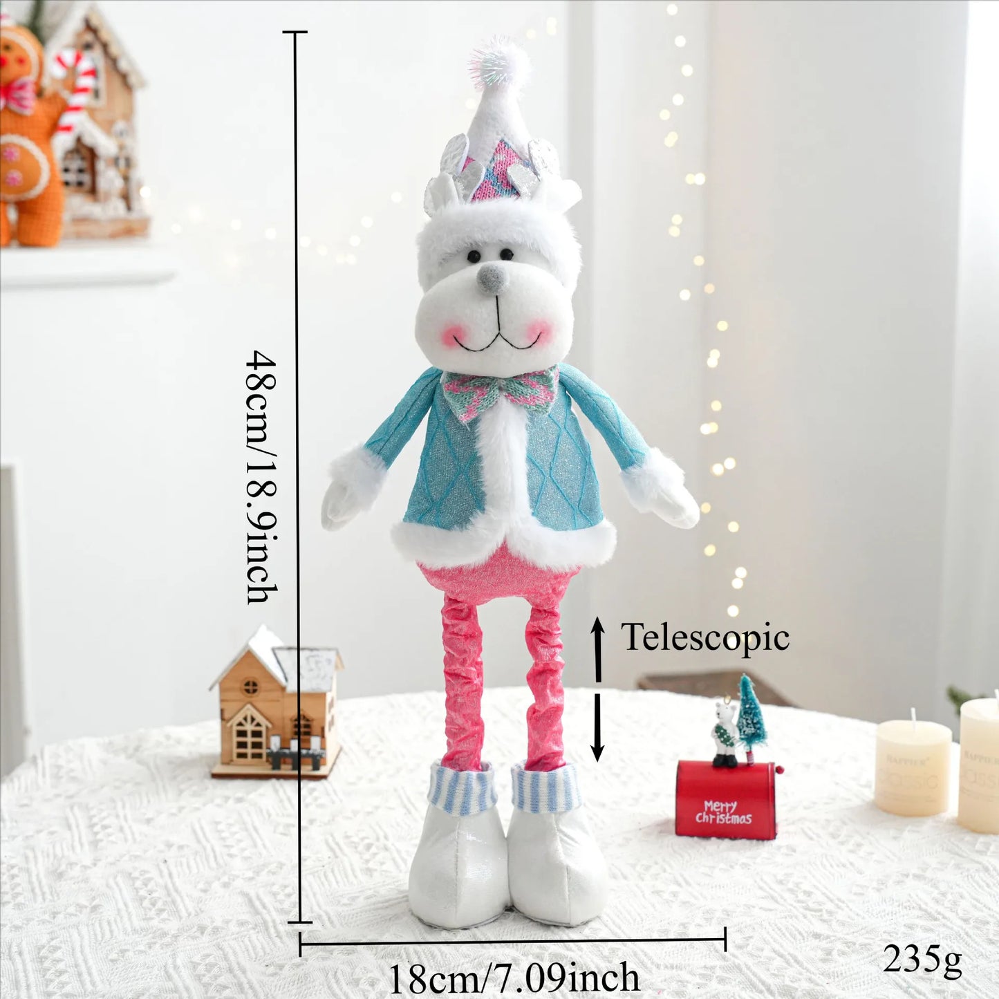 Christmas decorations - Santa Claus, snowmen, and reindeer