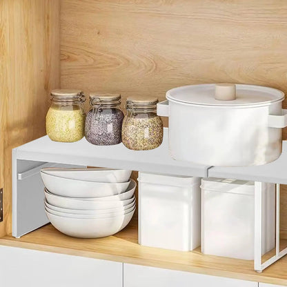 Kitchen cabinet multi-level shelf storage rack