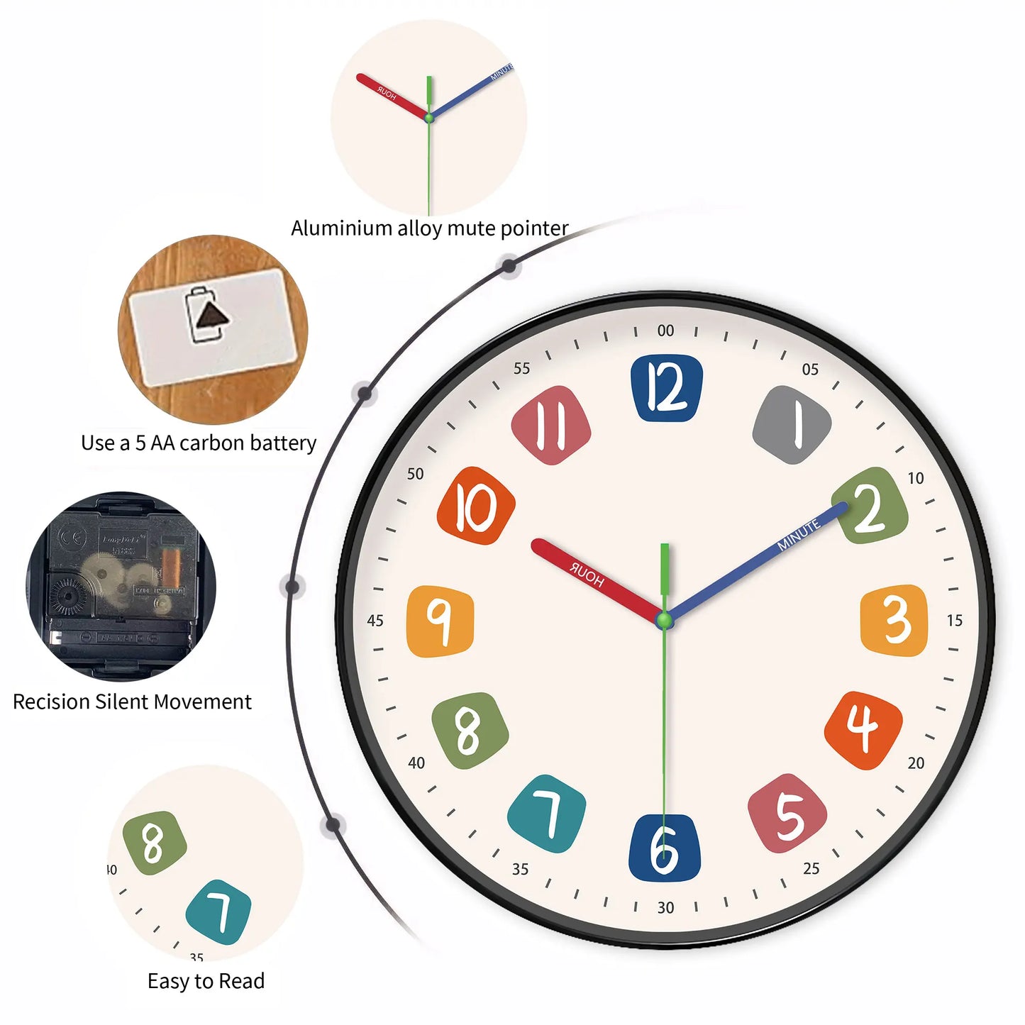 A modern Colorful wall clock