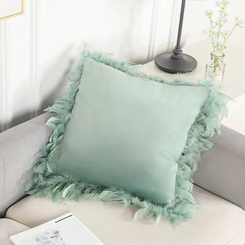 Fashion Home Decor Feather Pillow Case