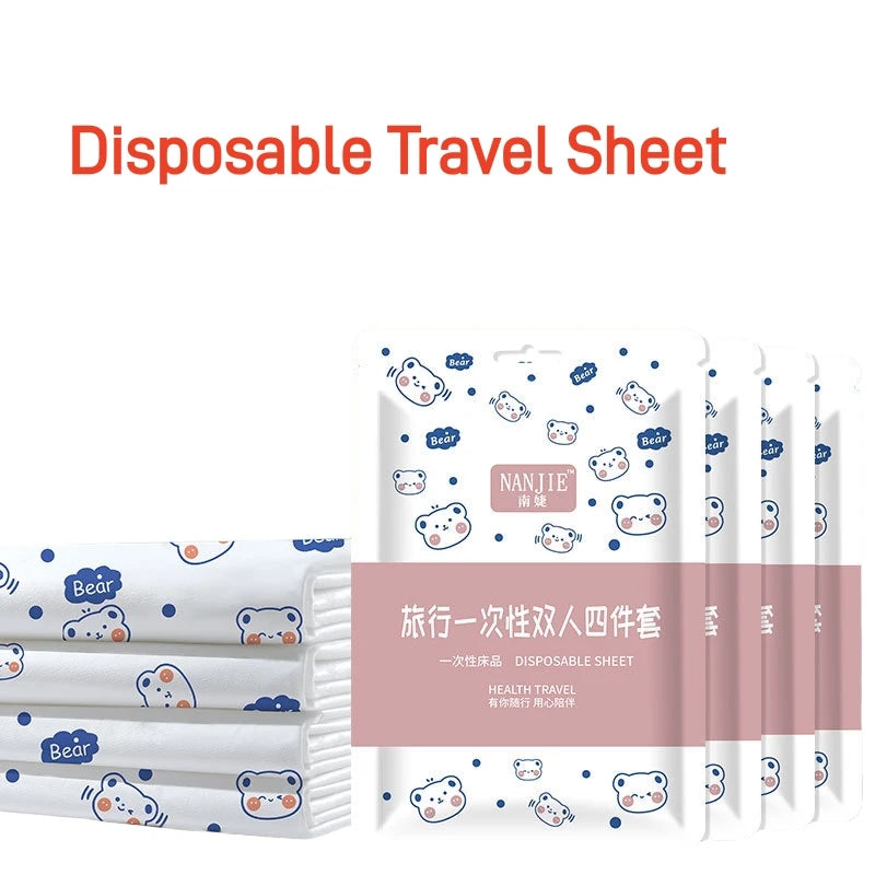 Non-Woven Bedding Set Disposable Duvet Cover 3/4pcs