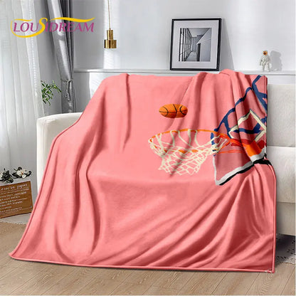 Basketball Art Cartoon Soft Plush Blanket