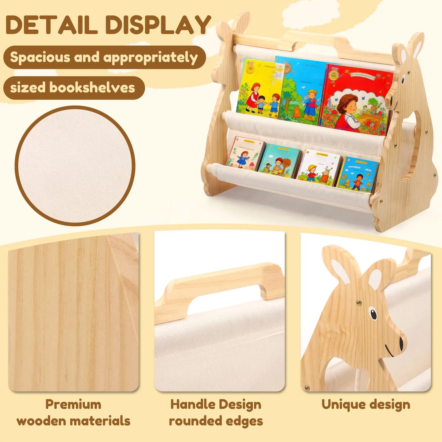 Wooden Kids Bookshelf for Tiny Dream Collection