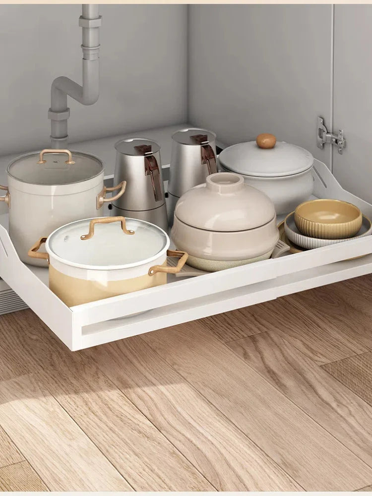 Kitchen Shelves With Slide Rails