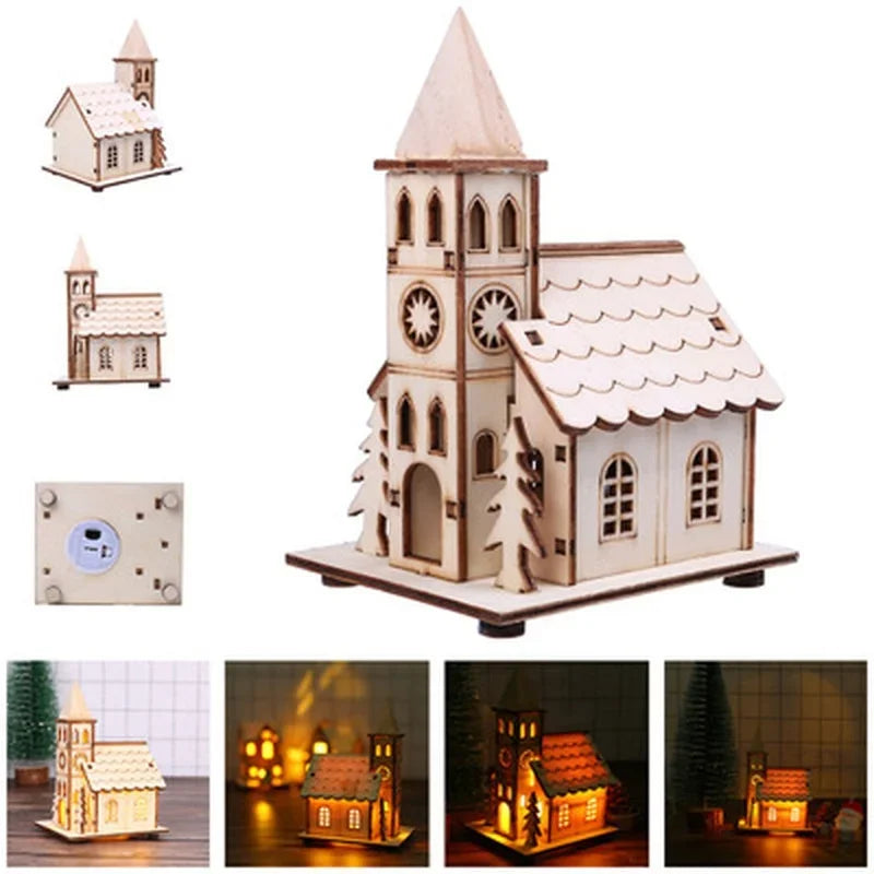 Holiday LED Lights Log House