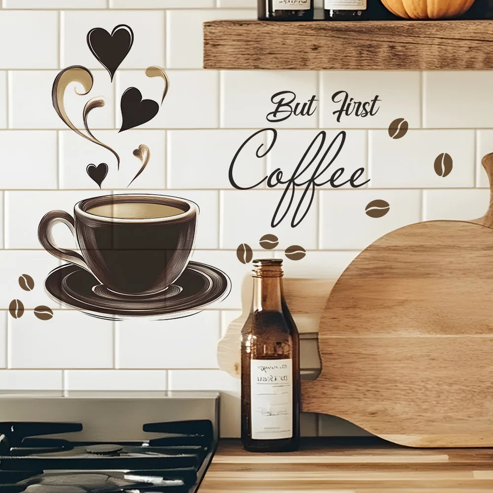kitchen coffee cup quote wall sticker