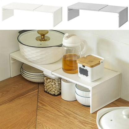 Kitchen cabinet multi-level shelf storage rack