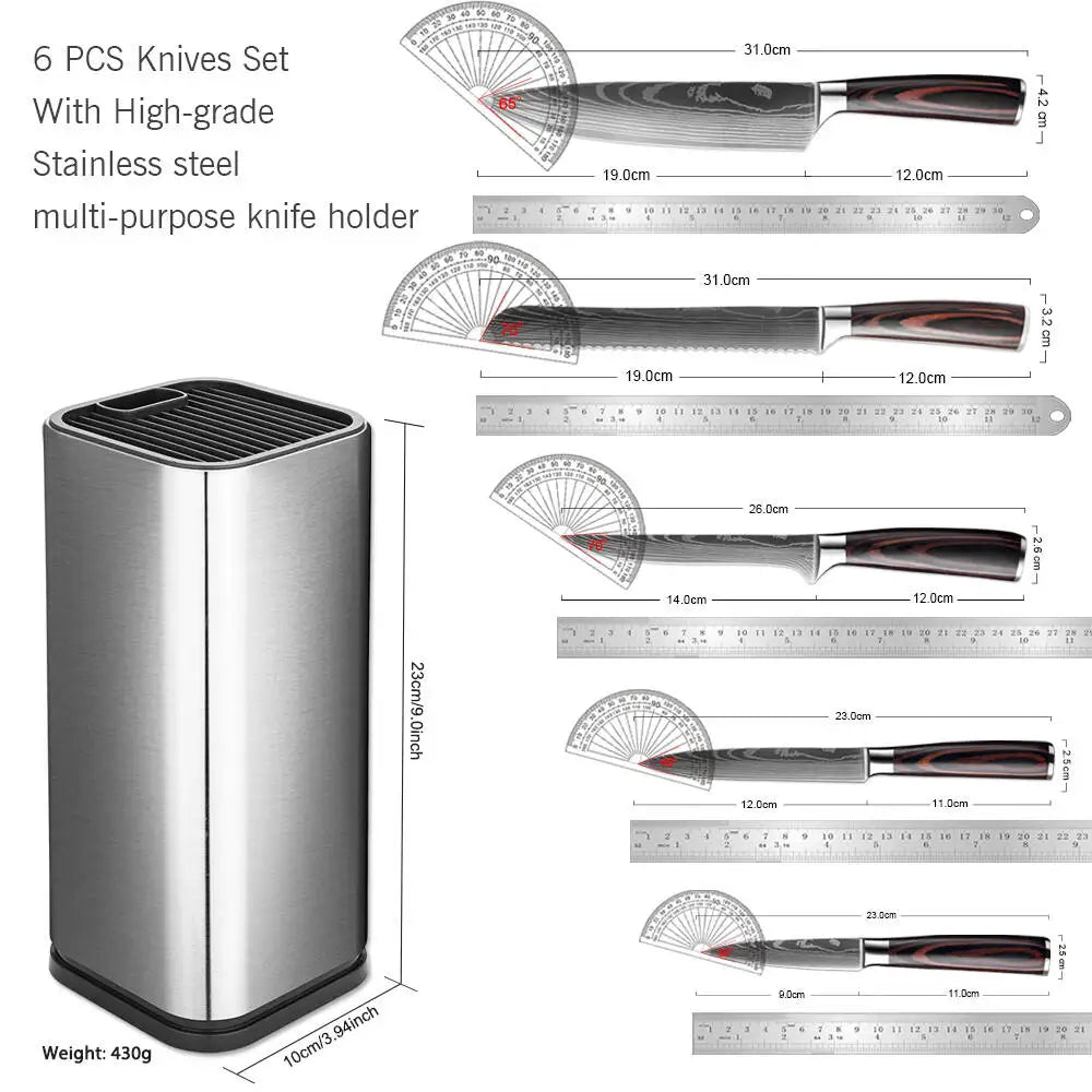Kitchen Knife 6PCS Set Stainless Steel