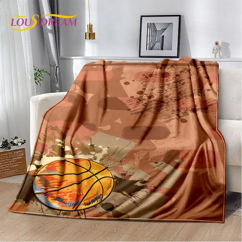 Basketball Art Cartoon Soft Plush Blanket