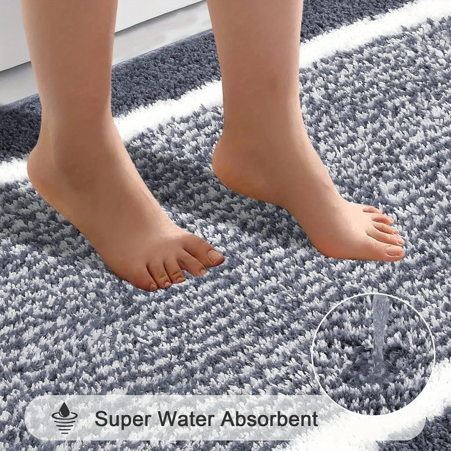 Washable Microfiber Bathroom Rugs
