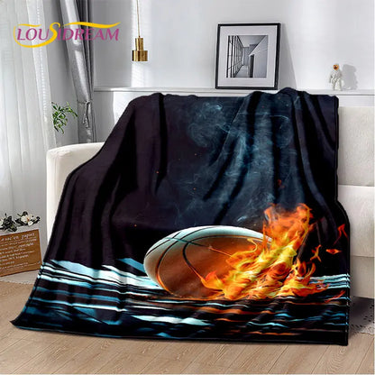 Basketball Art Cartoon Soft Plush Blanket