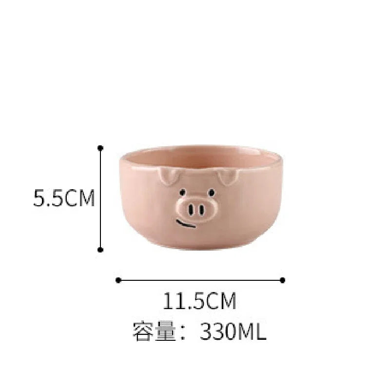 Creative Cute Pink Pig Dishes