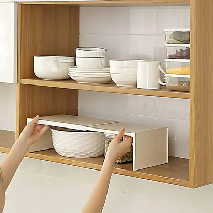 Kitchen cabinet multi-level shelf storage rack