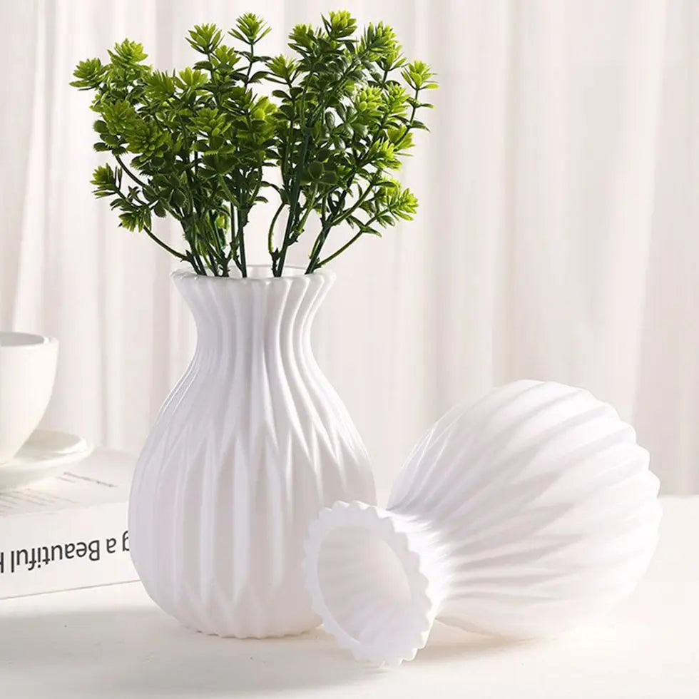 White Plastic Vases