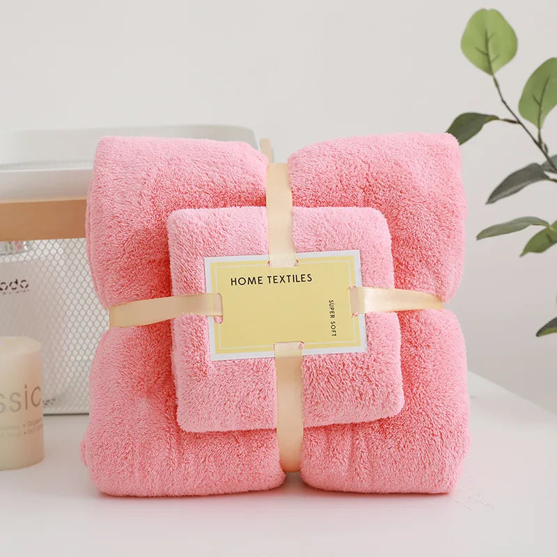 2PC Bath Towels Set Super Soft Highly Absorbent