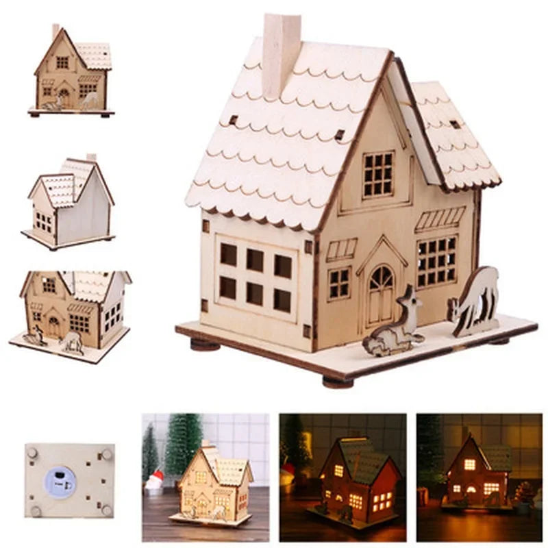 Holiday LED Lights Log House