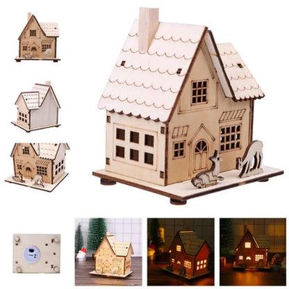 Holiday LED Lights Log House