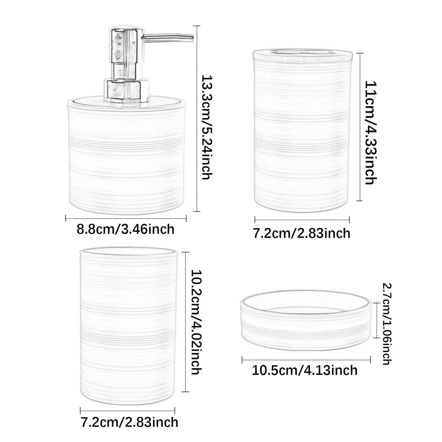 4 Pieces Bathroom Accessories-Soap Dispenser