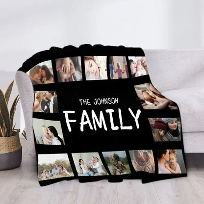 Custom Blanket with Words Picture Collage Customized Blankets,Birthday Souvenir Gifts Personalized Throw Blanket for Father, Mom