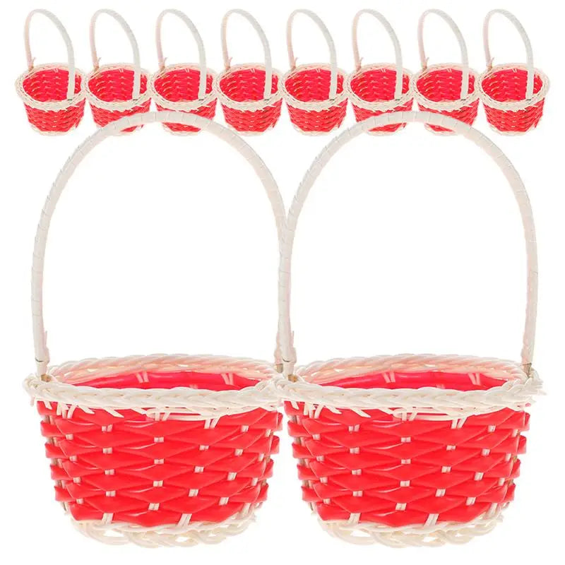 10pcs Mini Plastic Baskets Children Handheld Basket